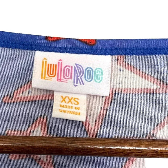 LuLaRoe Irma Patrioric Stars USA Shirt Size XXS NWT - Picture 3 of 5